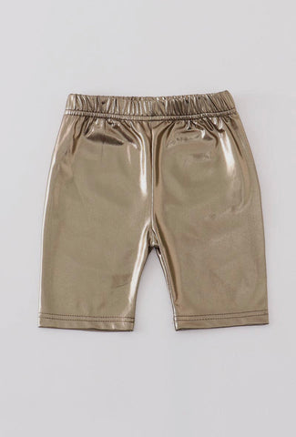 Gold Metallic Bike Shorts