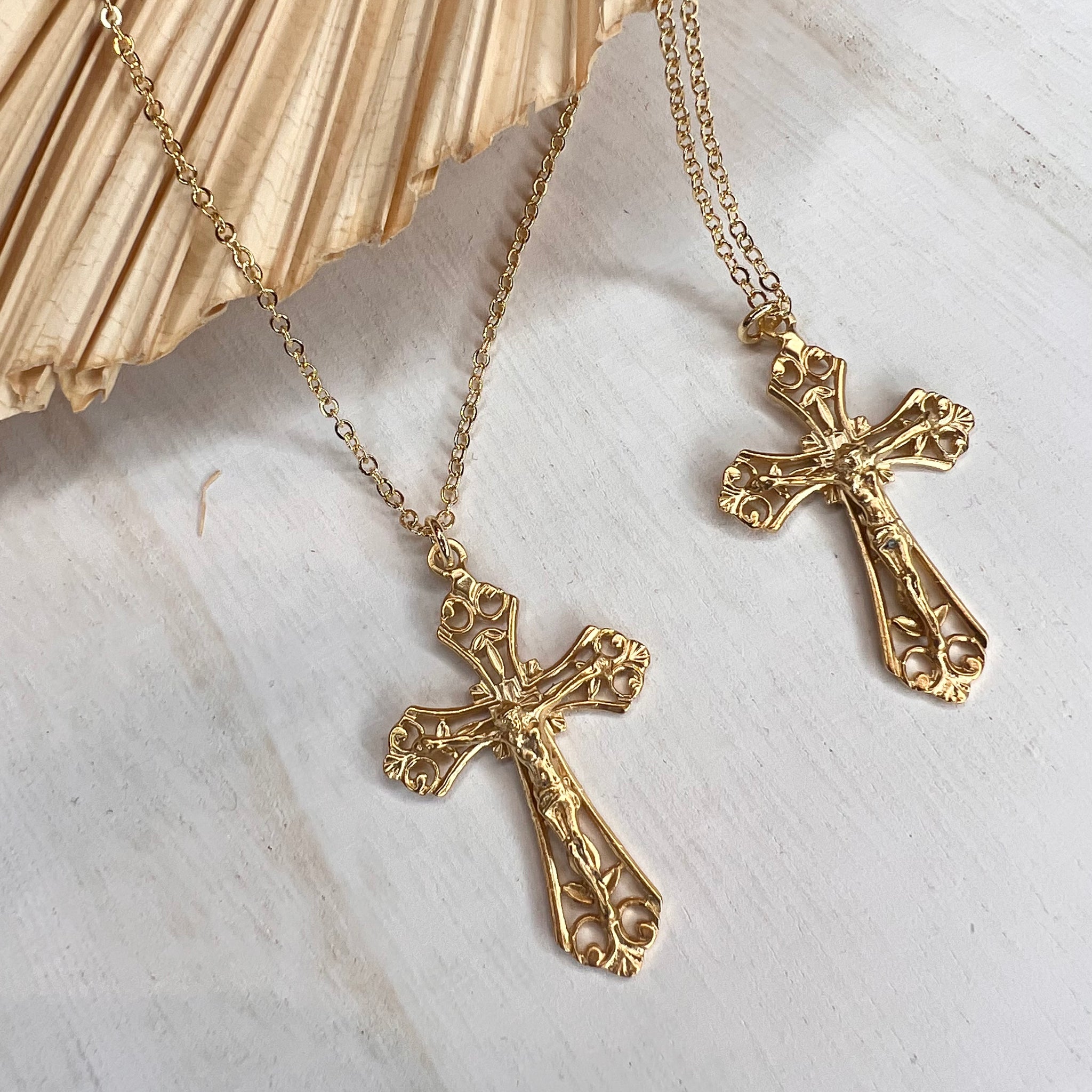 Cutout Crucifix Cross Necklace