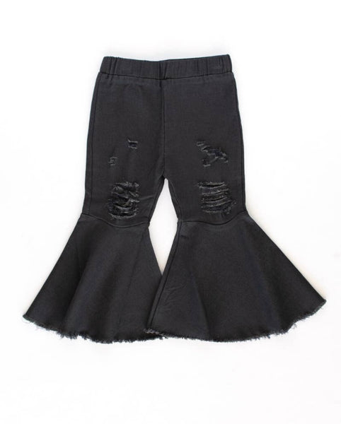 Barbie Pleated Bell Bottoms (distressed black)