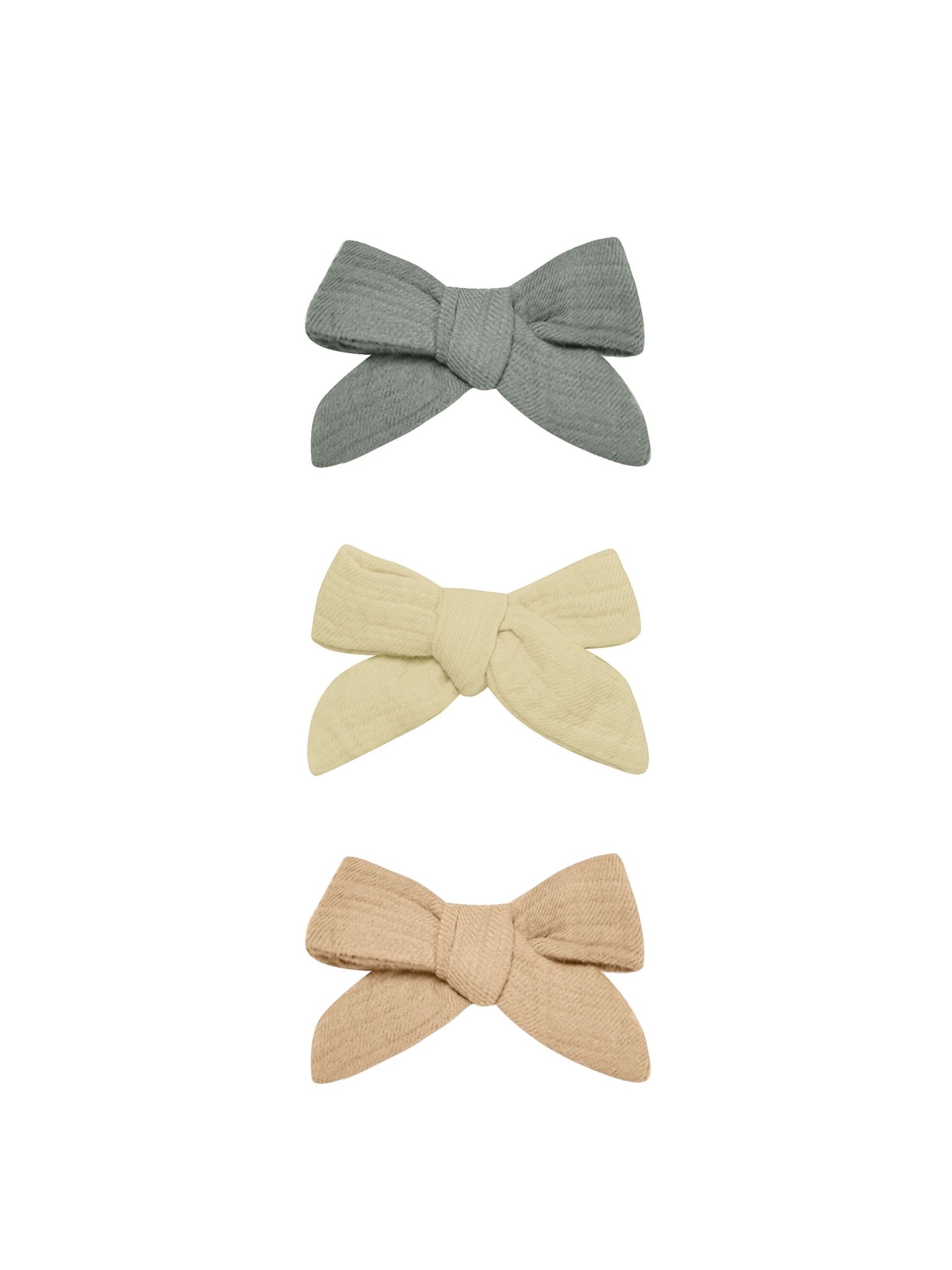 Bow with Clip Set (sea green, yellow, apricot)