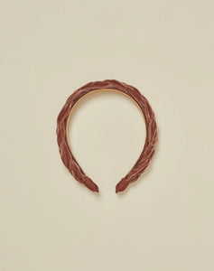 Velvet braided Headband (Brown)