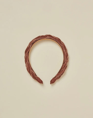 Velvet braided Headband (Brown)