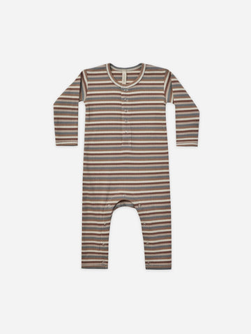 Ribbed Baby Jumpsuit (Autumn Stripe)